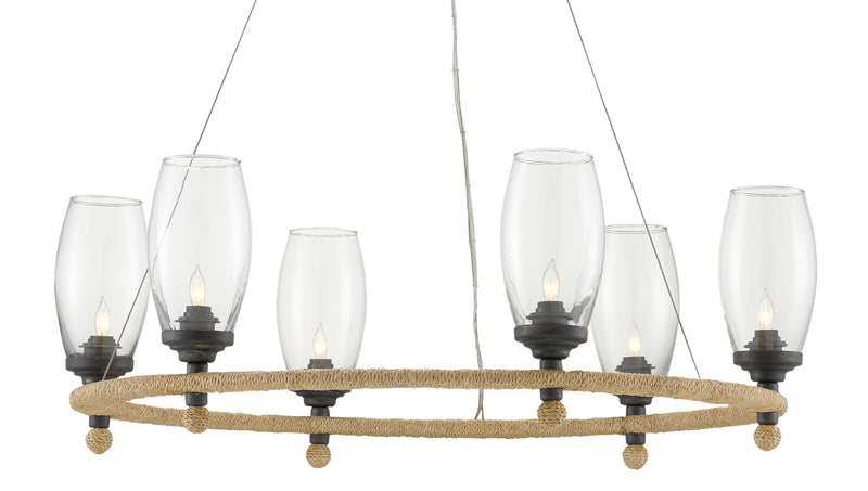 Currey and Company 9000-0738 Six Light Chandelier, French Black Finish - LightingWellCo