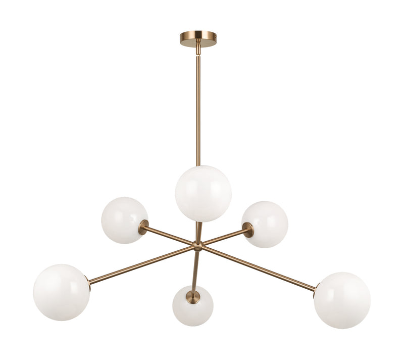 Matteo Lighting C81706AGOP Chandelier Light, Aged Gold Brass Finish - LightingWellCo