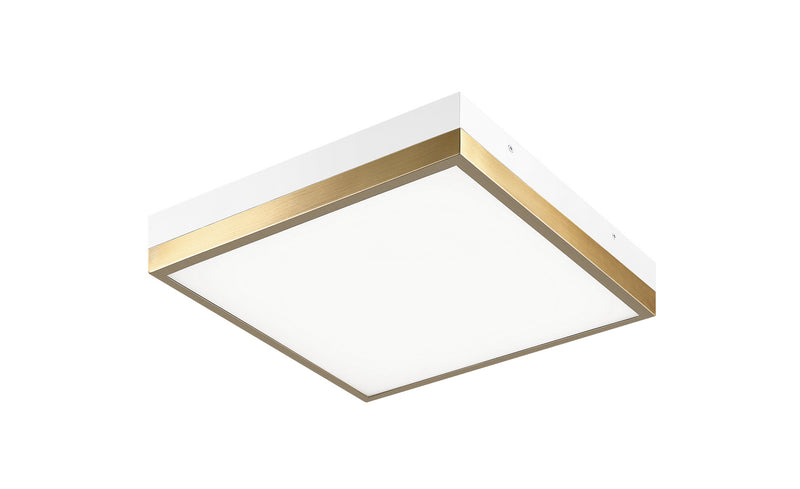 Matteo Lighting M11411WHAG Flush Mount Light, White / Aged Gold Brass Finish - LightingWellCo