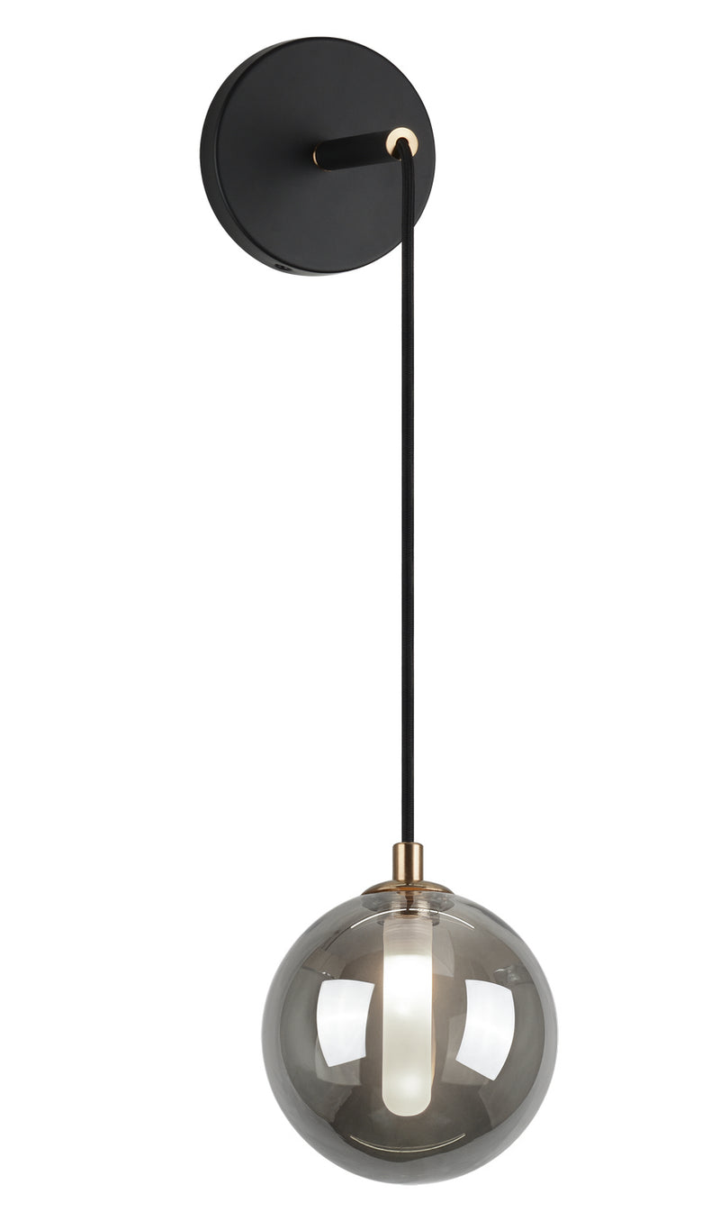Matteo Lighting W81001SM Wall Sconce Light, Smoke Finish - LightingWellCo