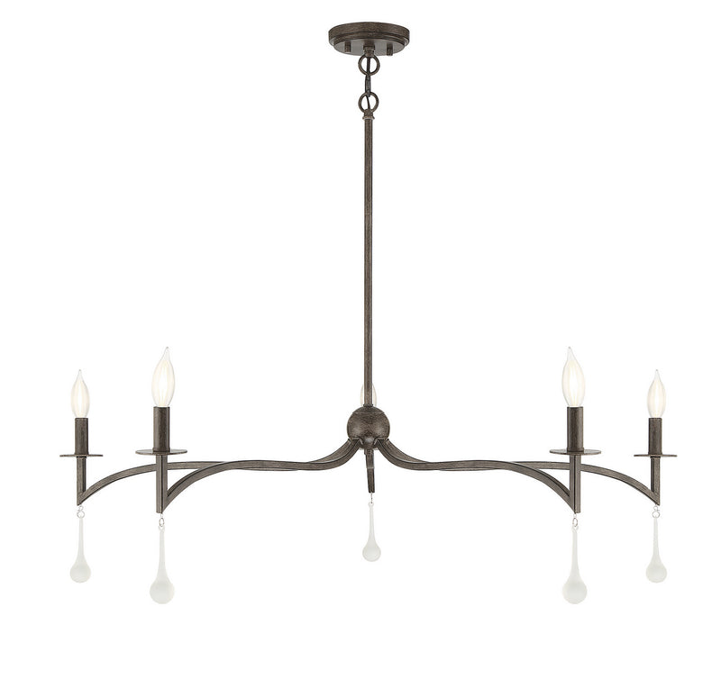 Savoy House 1-1099-5-183 Five Light Chandelier, Chelsea Walnut Finish LightingWellCo