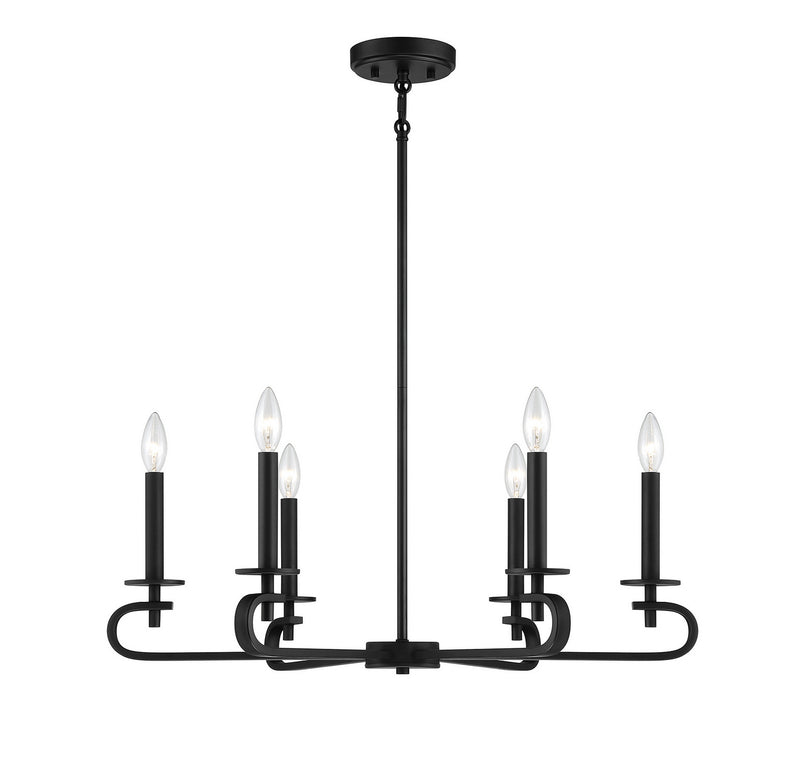 Savoy House 1-2450-6-89 Six Light Chandelier, Matte Black Finish LightingWellCo