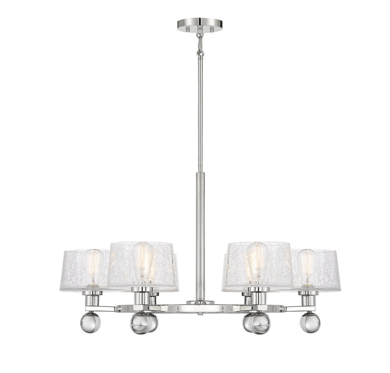 Savoy House 1-6302-6-109 Six Light Chandelier, Polished Nickel Finish LightingWellCo