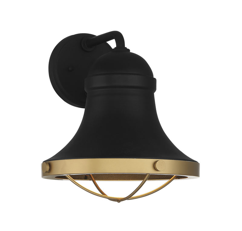 Savoy House 5-179-137 One Light Wall Sconce, Textured Black W/ Warm Brass Accents Finish LightingWellCo