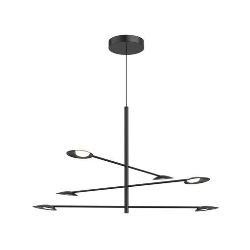 Kuzco Lighting Rotaire CH90136-BK LED Chandelier, Black Finish - LightingWellCo