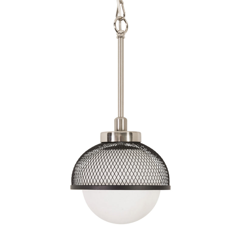 Varaluz 347M01BNBL One Light Pendant, Brushed Nickel/Black Finish - LightingWellCo