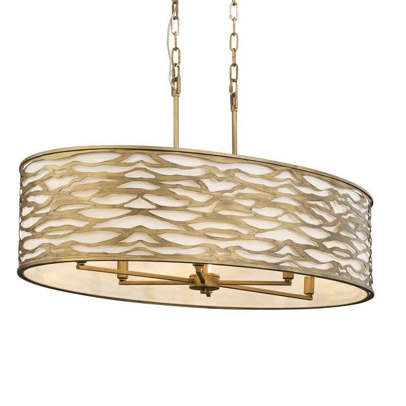 Varaluz 348N06HG Six Light Pendant, Havana Gold Finish - LightingWellCo