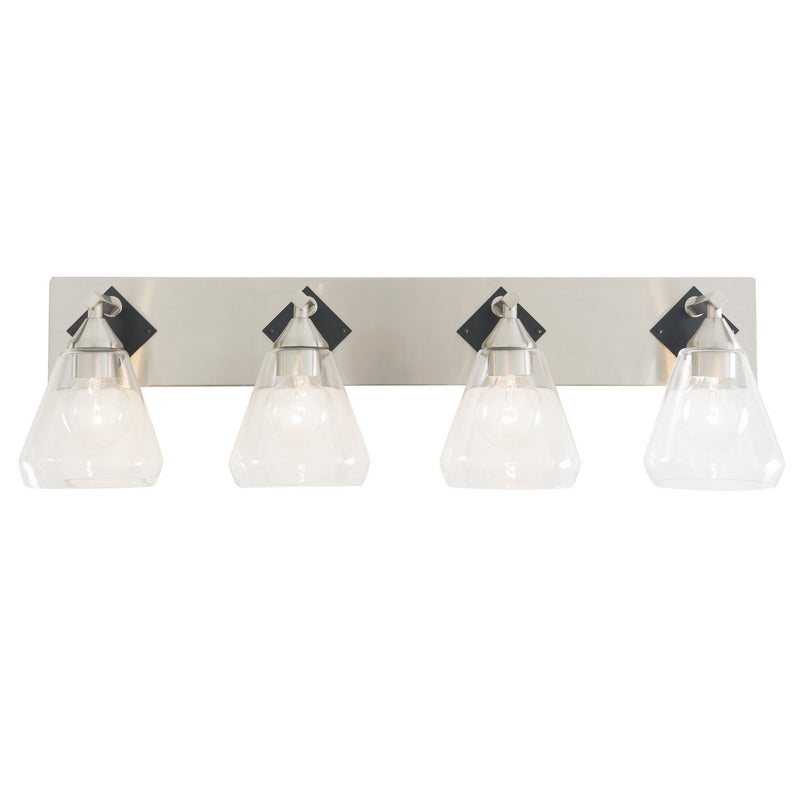 Varaluz 349B04BNMB Four Light Bath, Brushed Nickel/Matte Black Finish - LightingWellCo