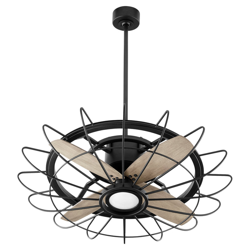 Quorum 32304-69 30``Ceiling Fan, Black Finish - LightingWellCo