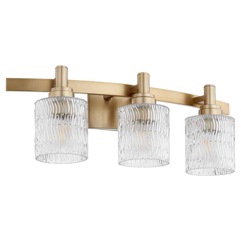 Quorum 5184-3-80 Three Light Vanity, Aged Brass Finish - LightingWellCo