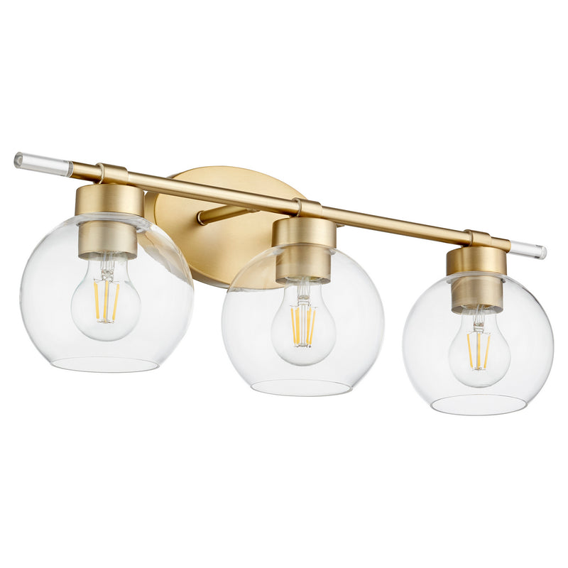 Quorum 5317-3-80 Three Light Vanity, Aged Brass Finish - LightingWellCo