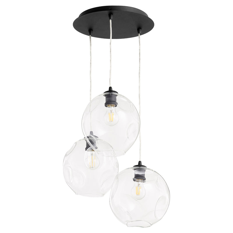 Quorum 63-69 Three Light Pendant, Black Finish - LightingWellCo