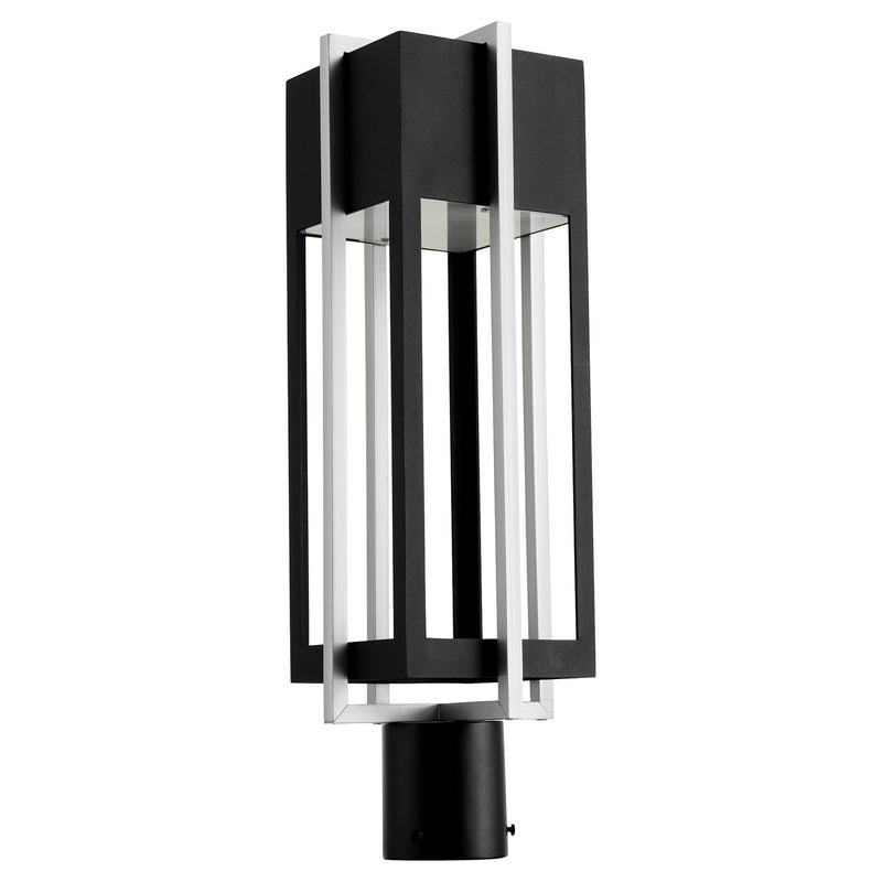 Quorum 713-22-69 LED Outdoor Post Mount, Black w Brushed Aluminum Finish - LightingWellCo