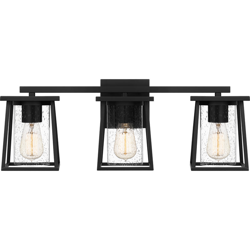 Quoizel LDG8624MBK Three Light Bath, Matte Black Finish - LightingWellCo