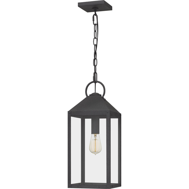 Quoizel TPE1908MB One Light Outdoor Hanging Lantern, Mottled Black Finish - LightingWellCo