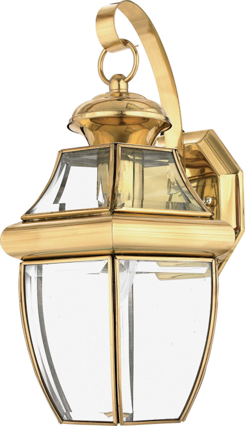 Quoizel NY8316B One Light Outdoor Wall Lantern, Polished Brass Finish - LightingWellCo