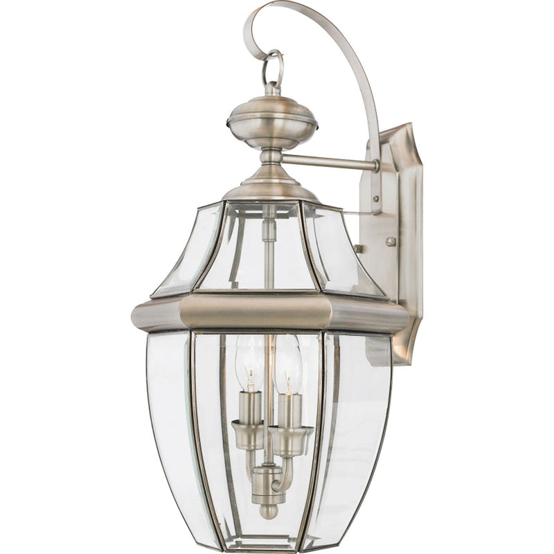 Quoizel NY8317P Two Light Outdoor Wall Lantern, Pewter Finish - LightingWellCo