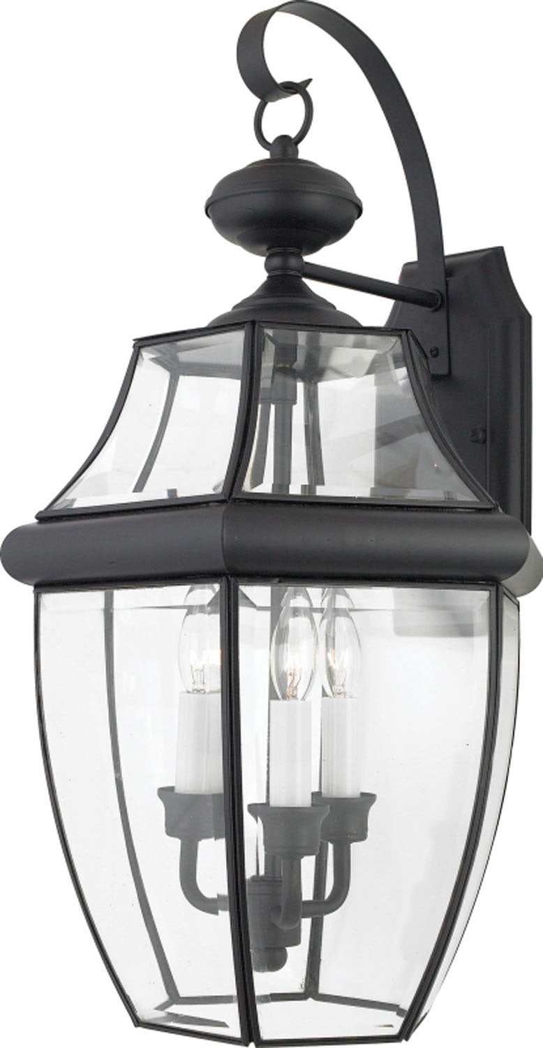 Quoizel NY8318K Three Light Outdoor Wall Lantern, Mystic Black Finish - LightingWellCo