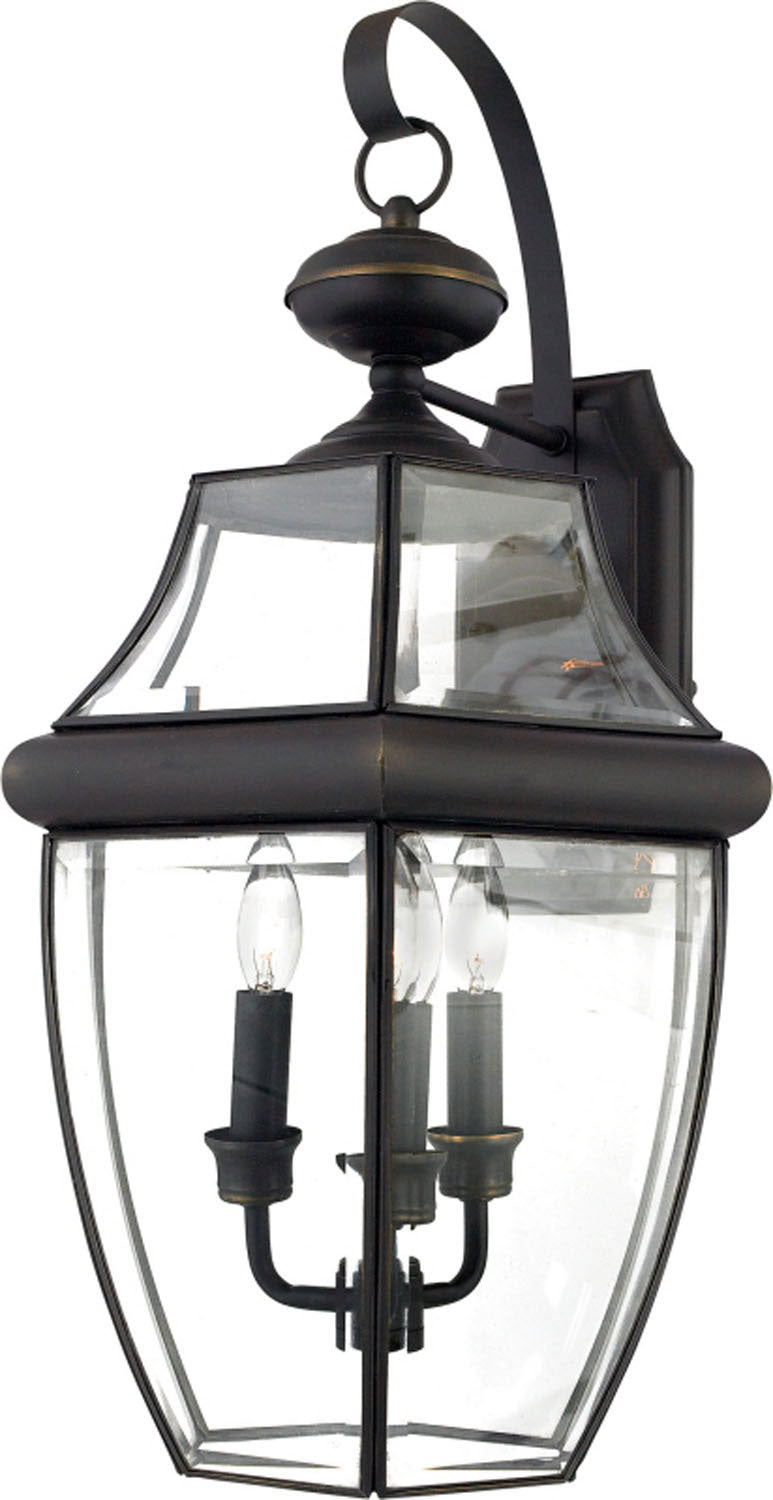 Quoizel NY8318Z Three Light Outdoor Wall Lantern, Medici Bronze Finish - LightingWellCo