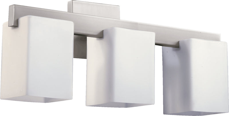 Quorum 5076-3-65 Three Light Vanity, Satin Nickel Finish - LightingWellCo