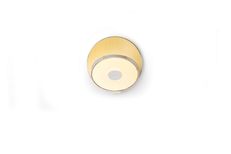 Koncept GRW-S-CRM-BRS-PI LED Wall Sconce, Chrome, Brushed Brass Finish - LightingWellCo