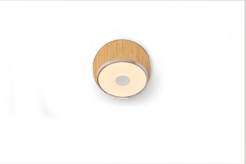 Koncept GRW-S-CRM-WOK-PI LED Wall Sconce, Chrome, White Oak Finish - LightingWellCo