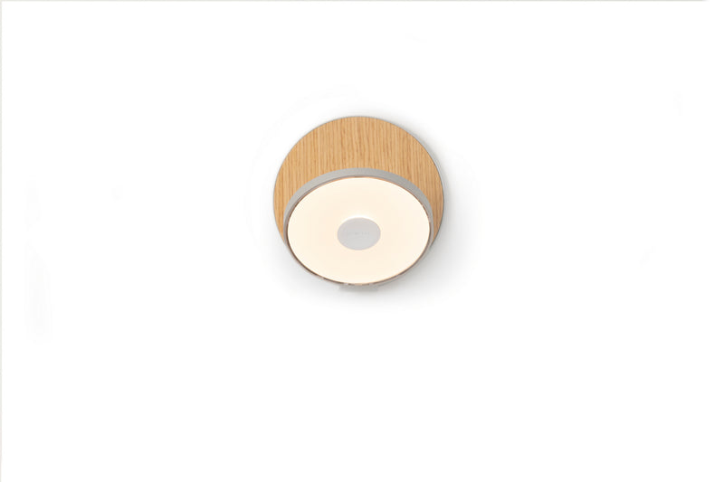 Koncept GRW-S-SIL-WOK-HW LED Wall Sconce, Silver, White Oak Finish - LightingWellCo