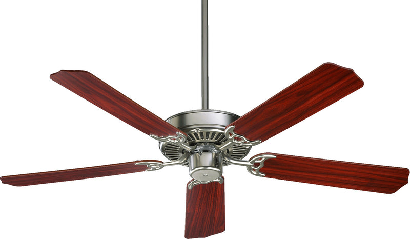 Quorum 77525-6522 52``Ceiling Fan, Satin Nickel Finish - LightingWellCo