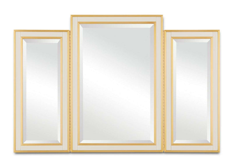 Currey and Company 1000-0105 Mirror, Ivory/Brushed Brass/Mirror Finish - LightingWellCo