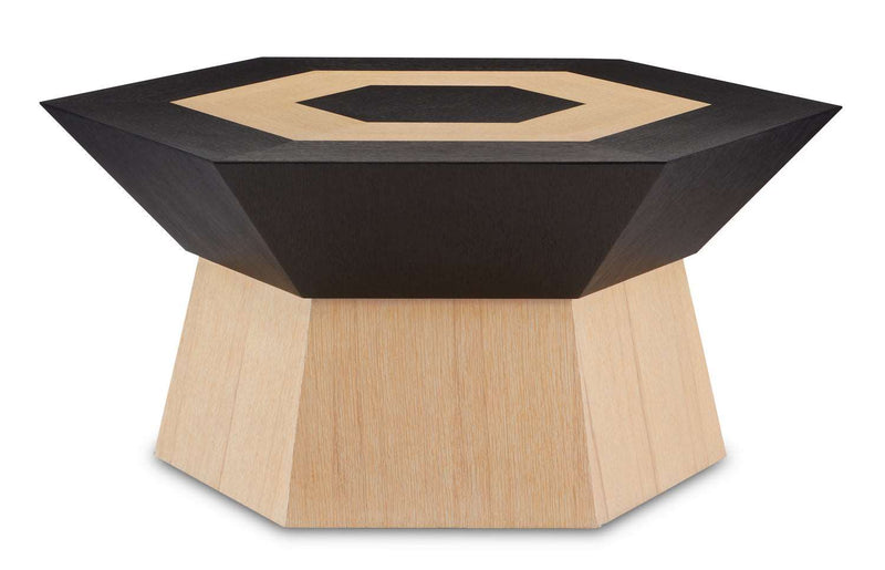 Currey and Company 3000-0193 Cocktail Table, Natural/Caviar Black Finish - LightingWellCo