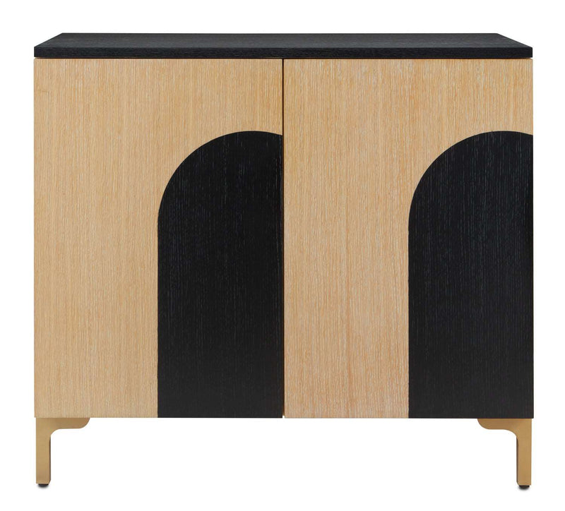 Currey and Company 3000-0195 Cabinet, Natural/Caviar Black/Brass Finish - LightingWellCo