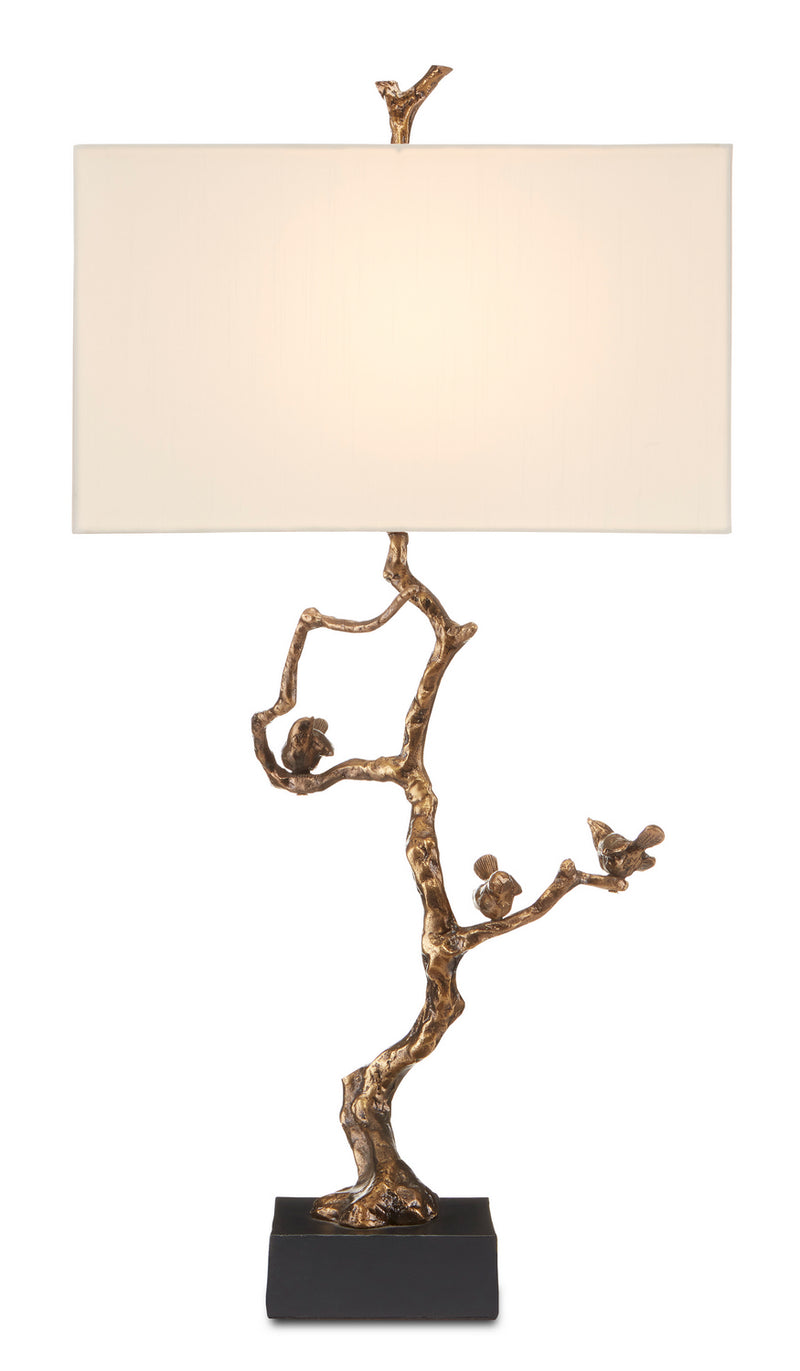 Currey and Company 6000-0695 One Light Table Lamp, Antique Brass/Black Finish - LightingWellCo