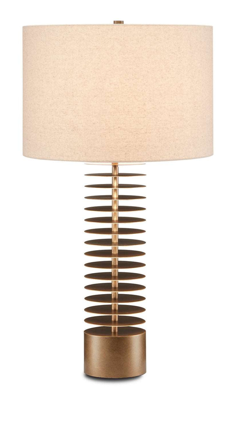 Currey and Company 6000-0720 One Light Table Lamp, Painted Antique Brass Finish - LightingWellCo