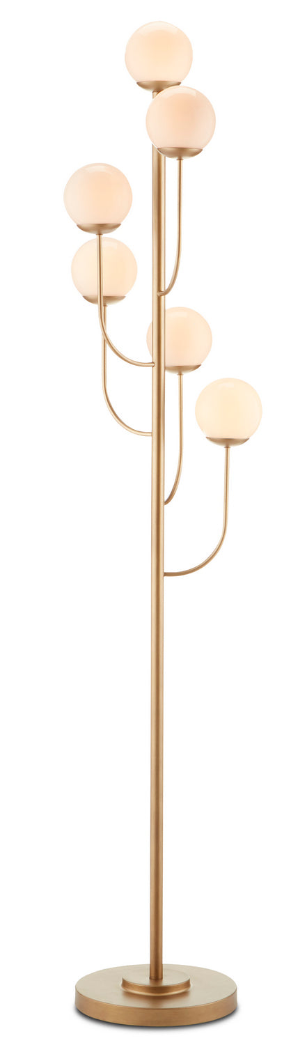 Currey and Company 8000-0097 Six Light Floor Lamp, Brass Finish - LightingWellCo