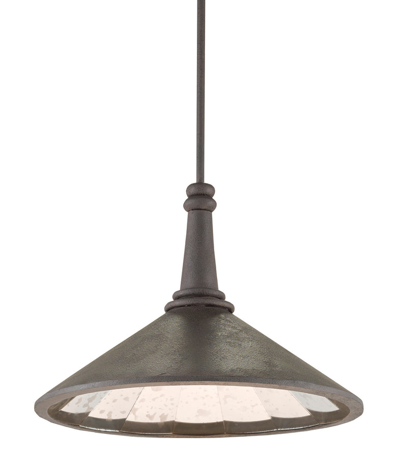 Currey and Company 9000-0792 One Light Pendant, Mole Black/Antique Mirror Finish - LightingWellCo