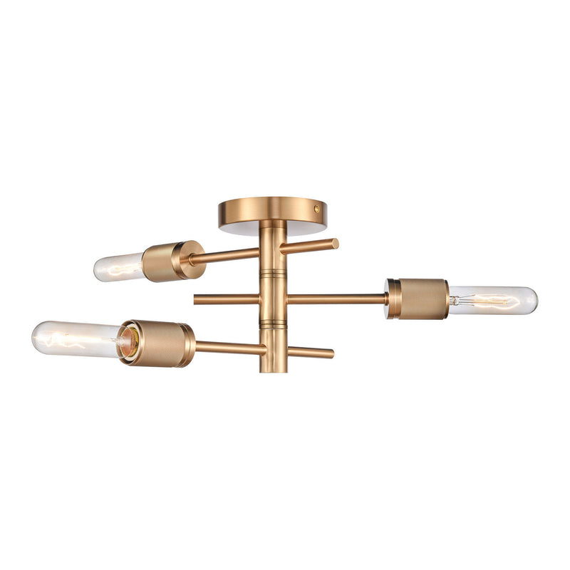 ELK Home 47365/3 Three Light Semi Flush Mount, Burnished Brass Finish-LightingWellCo