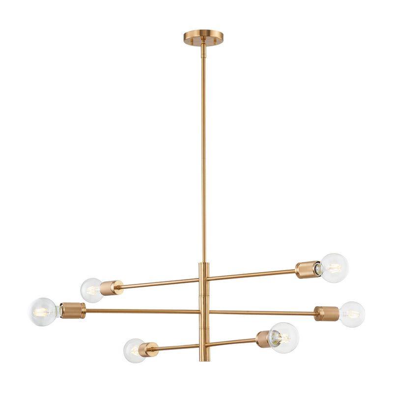 ELK Home 47366/6 Six Light Chandelier, Burnished Brass Finish - At LightingWellCo