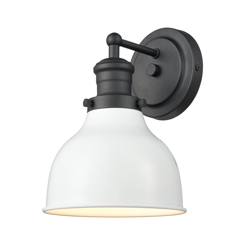 ELK Home 47530/1 One Light Vanity, Charcoal, Enamel White Finish - At LightingWellCo