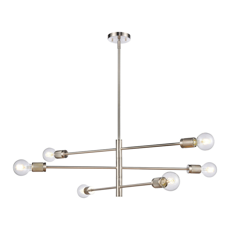 ELK Home 47668/6 Six Light Chandelier, Satin Nickel Finish - At LightingWellCo