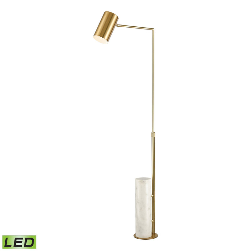 ELK Home D4534 One Light Floor Lamp, Honey Brass, White Marble, White Marble Finish - At LightingWellCo