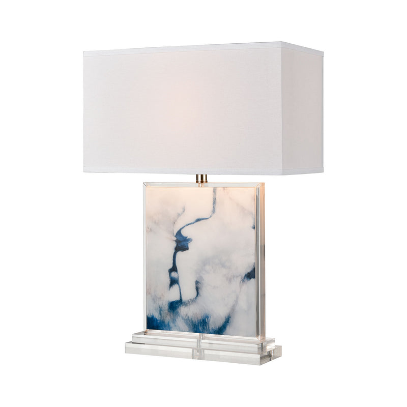 ELK Home H019-7229 One Light Table Lamp, Blue, White, Clear Finish - At LightingWellCo