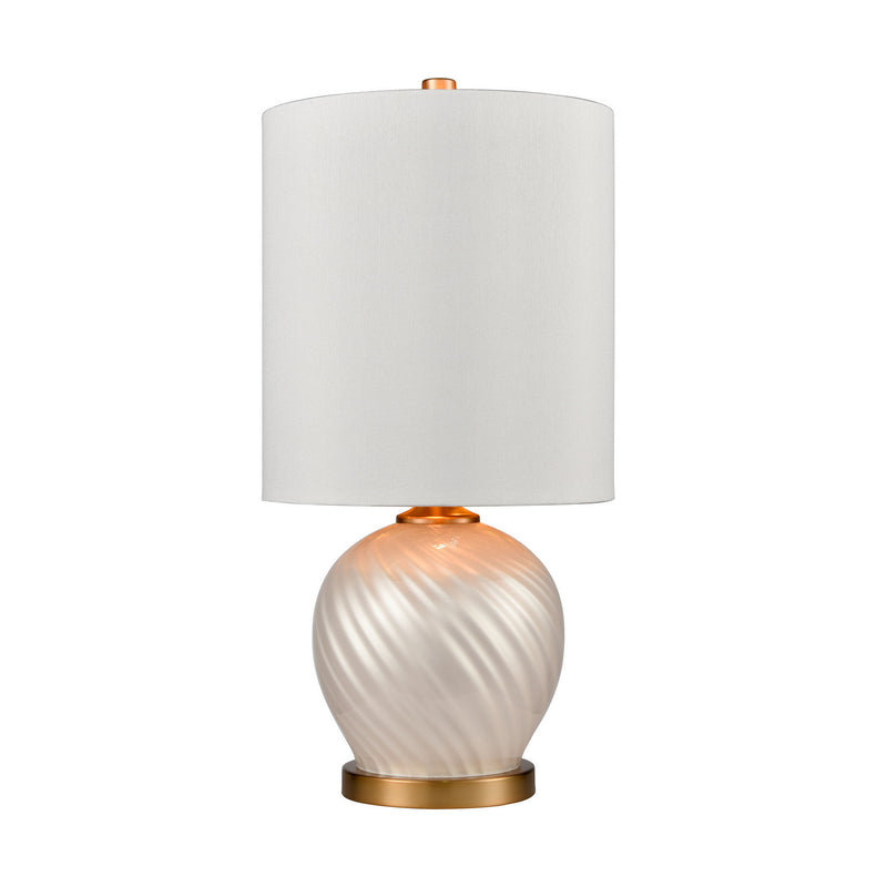 ELK Home H019-7237 One Light Table Lamp, Pearl, Aged Brass Finish - At LightingWellCo