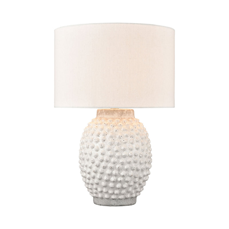 ELK Home H019-7256 One Light Table Lamp, White Finish-LightingWellCo