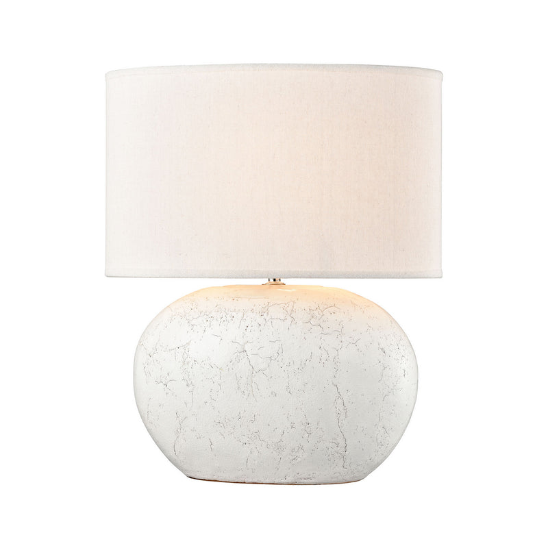 ELK Home H019-7257 One Light Table Lamp, White Finish - At LightingWellCo