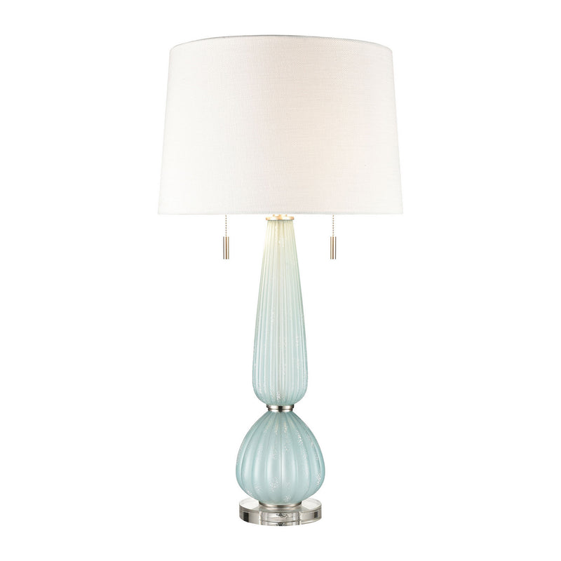 ELK Home S0019-8039 Two Light Table Lamp, Blue, Clear Finish - At LightingWellCo