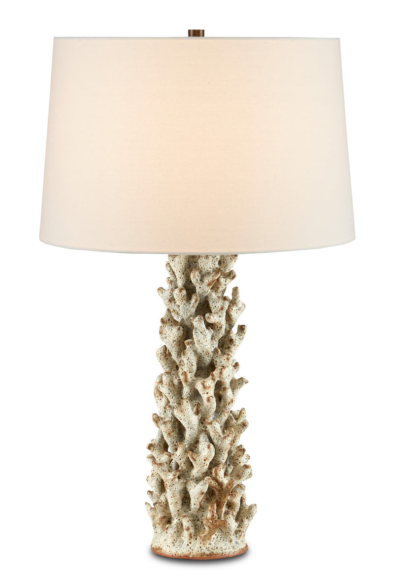 Currey and Company 6000-0743 One Light Table Lamp, Sunken White Finish-LightingWellCo