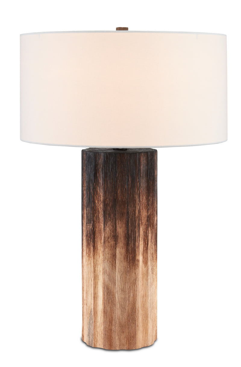Currey and Company 6000-0752 One Light Table Lamp, Natural Wood Finish-LightingWellCo