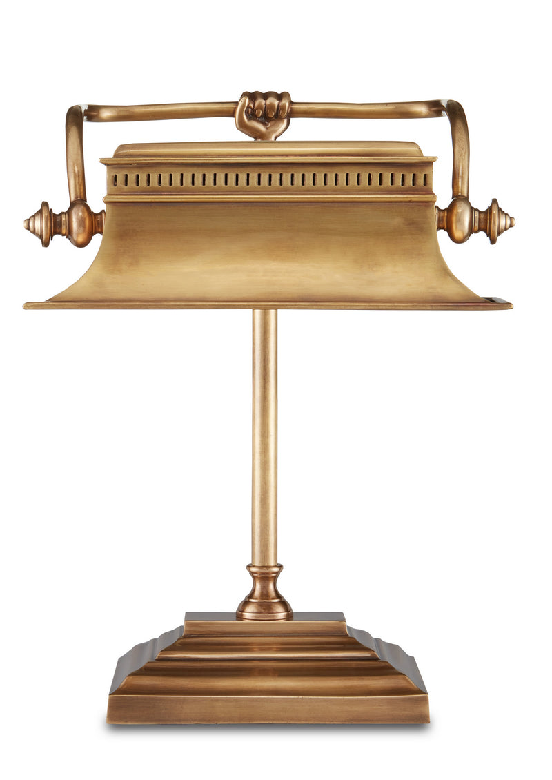 Currey and Company 6000-0758 One Light Table Lamp, Vintage Brass Finish-LightingWellCo