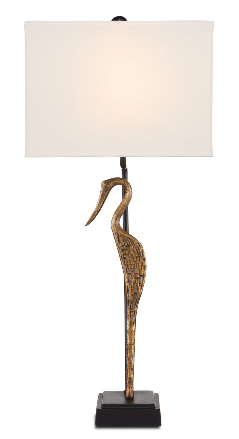 Currey and Company 6000-0759 One Light Table Lamp, Antique Brass/Black Finish-LightingWellCo
