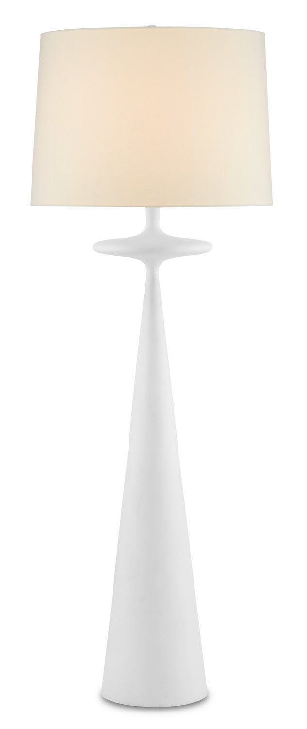 Currey and Company 8000-0104 One Light Floor Lamp, Gesso White Finish-LightingWellCo